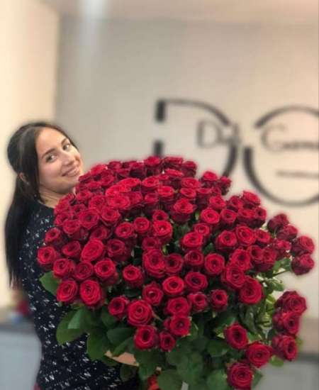 Роза красная 80см., 101шт